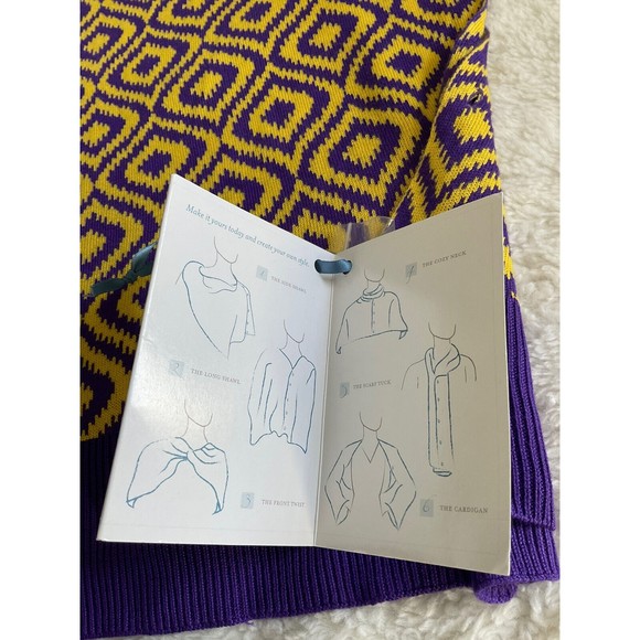Scene Weaver Papillon Scarf Purple/Yellow Many Ways to Wear Scarf/Shawl etc. NEW - Picture 10 of 12